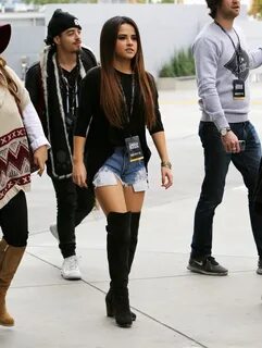 Becky G in Jeans Shorts at the Staples Center in Los Angeles