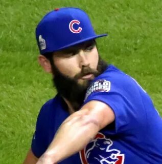 File:Cubs starter Jake Arrieta delivers a pitch in the first