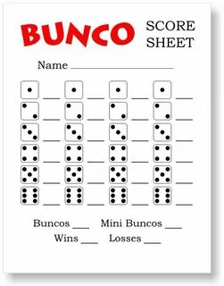 Bunco Score Sheets PDF - FREE Printable Bunco Score Cards Bu