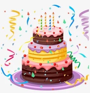 Happy Birthday Cake Clipart Birthday Cake With Confetti - Tr