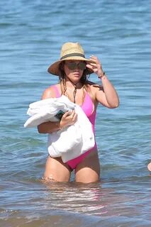 Hilary Duff in Pink Swimsuit 1 GotCeleb