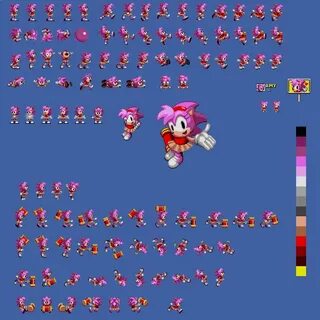 Classic Amy Rose Sprites All in one Photos