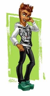 Clawd Wolf Wearing a White Tiger Hoodie Monster high boys, M