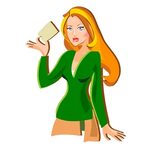 Redhead Holding A Card SVG Clip arts download - Download Cli