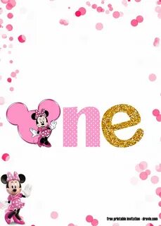 FREE Printable Pink and Gold Minnie Mouse 1st Birthday Invit