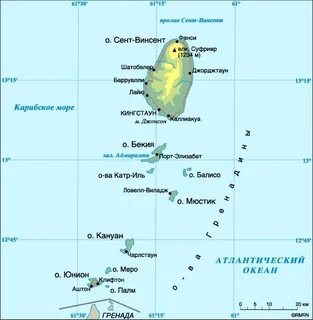 Карта Сент-Винсент и Гренадины