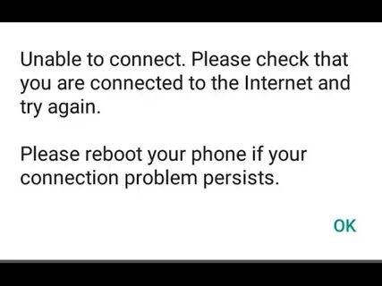 Fix Unable to connect.Please check that you are connected to