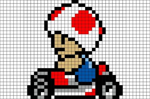 Gallery Of Toad Mario Kart Pixel Art Brik - Builder Mario Pi