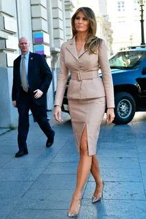 First Lady Melania Trump Wears Maison Ullens in Brussels Vog