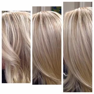 Blonde blended babylights highlights using two different lev