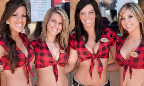 Growth of the breastaurant: Waitresses offering dinner and a