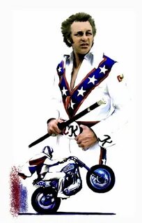 Evel Knievel AMERICAN ROULETTE Painting Realism art, Motorcy