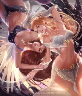 Horoscope series .Gemini angels. (term 36) Sakimi Chan on Patreon Fantasy art wo