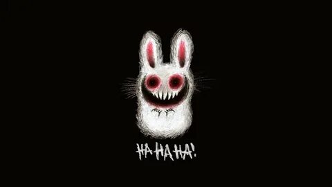 1920x1080 Creepy bunny wallpaper, cute adorable fluffy scary