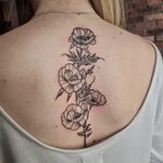 Poppy Flower Tattoo Black and White - MedBeautys.com