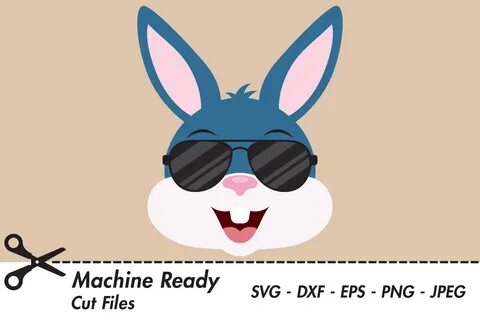 Cool Boy Bunny Rabbit Face with Shades Graphic by CaptainCre