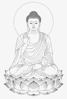 Shakya Muni Painted Portrait Sitting Buddha Drawing Buddha d