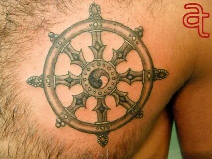Wheel of Dharma Tattoo. Dharma wheel, Buddhism tattoo, Dharm