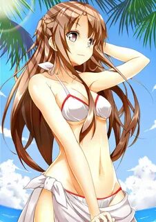 Safebooru - 1girl asuna (sao) bikini blush breasts brown eye