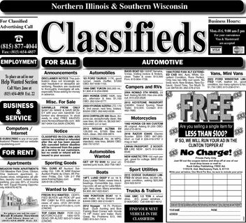 What is classified ads section in newspaper?