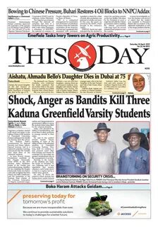 Read SATURDAY 24TH APRIL 2021 by THISDAY Newspapers Ltd on Issuu and ...