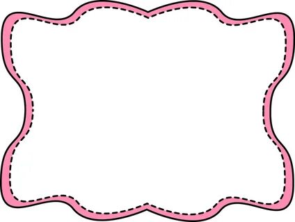 Pink Wavy Stitched Frame Doodle frame, Free picture frames, 