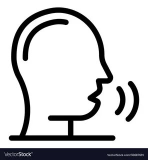 Speech therapy icon outline style Royalty Free Vector Image