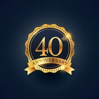 Free Vector Golden badge for the 40th anniversary