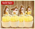 Princess Belle Cupcake Toppers Beauty & The Beast Cupcake Et