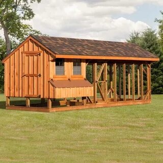 Combination 7'x20' Chicken Coop - New England Outdoor - Shed