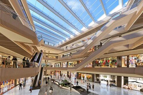 Interior mall rendering shop terazzo vray wood.