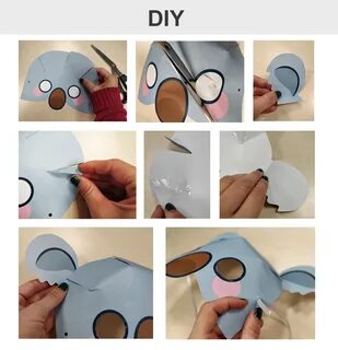 Koala Mask Printable koala costume animal mask grey hallowee