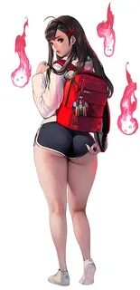 Safebooru - 1girl ahoge ass back backpack bag black hair des