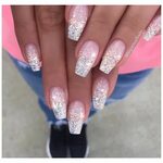 ✨ ✨ ✨ * * * customglittermix# nails# glitterombre# glitterna