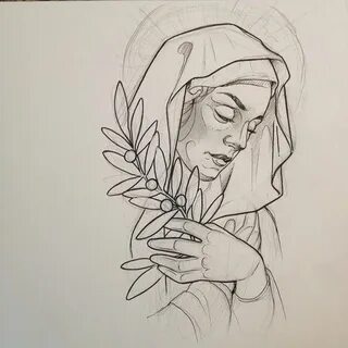 Virgin Mary for today. Tattoo design drawings, Maria tattoo,