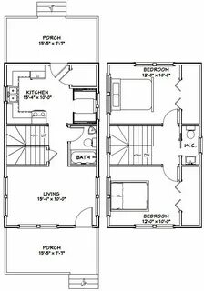 16x28 House -- #16X28H5C -- 814 sq ft - Excellent Floor Plan
