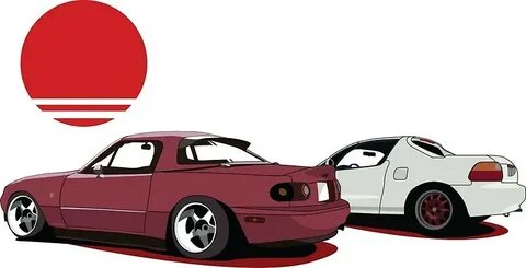 "JDM Sunset" by ChucklesDesign Redbubble