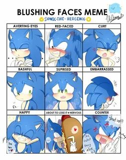 Blushing Faces Meme-Sonic the hedgehog Sonic, Sonic dibujos,