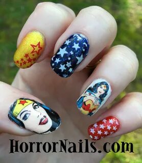 Wonder Woman Nail Art: Off-Topic Manicure - HorrorNails.com