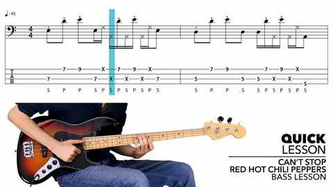 Red Hot Chili Peppers Can't Stop Slap Bass Lesson with TABS 