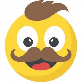 Character, emoticon, hipster, mustache emoji, smiley icon - 