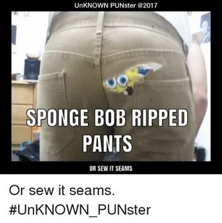UnKNOWN PUNster SPONGE BOB RIPPED PANTS OR SEW IT SEAMS or S