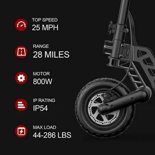 HiBoy Titan Electric Scooter 10'' Tires 800W Motor 48V 12.5Ah Bat...