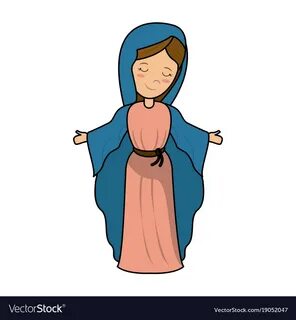 Virgin mary cartoon vector image on VectorStock.