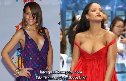 Rihanna Boob Job - Real Natural breasts or Push Up Bra?