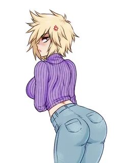 Safebooru - 1girl anger vein ass bakugou mitsuki blonde hair