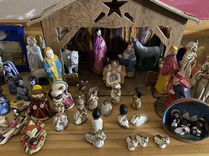 Over helping my mother. She collects all kinds of Nativity s