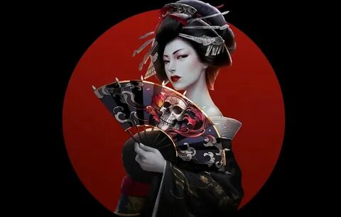 Japanese geisha theme wallpaper