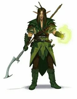 Male Elf Druid - Pathfinder PFRPG DND D&D d20 fantasy Charac