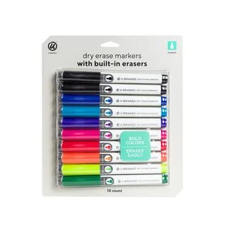 Magnetic Dry Erase Markers With Erasers Medium Point Assorte